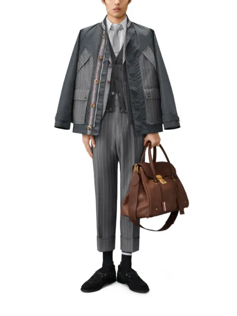 Thom Browne flannel chalk stripe sportcoat