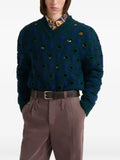 Marni blue wool-cashmere sweater with cut-out polka dots